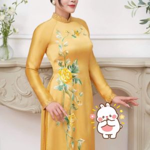 Áo Dài Bà Sui Lụa Cao Cấp Thêu Hoa Tinh Xảo