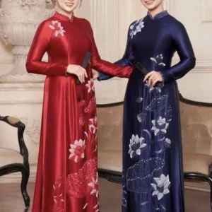 Áo Dài Bà Sui Lụa Cao Cấp Thêu Hoa Tinh Xảo