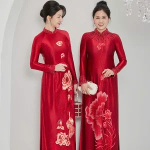 Áo Dài Bà Sui Lụa Cao Cấp Thêu Hoa Sang Trọng